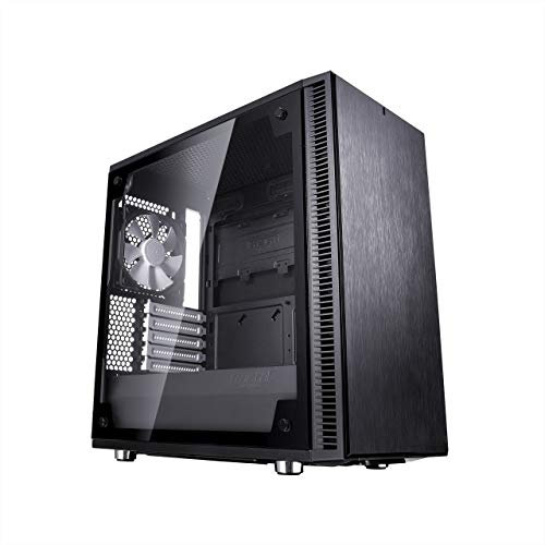 Fractal Design Define Mini C - Mini Tower Computer Case - mATX - Optimized for High Airflow and - 2X Fractal Design Dynamic X2 GP-12 120mm Silent Fans Included - PSU Shroud - Tempered Glass - Black