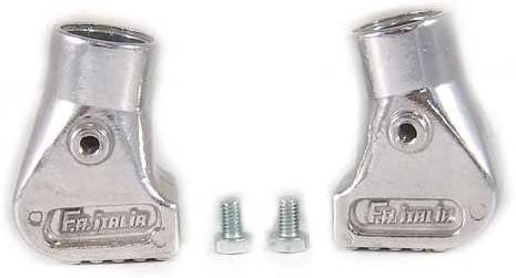 COPPIA PIEDINI SCARPETTE ALLUMINIO Cromate VESPA PX 125 150 200 - LML -