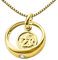 CLEVER SCHMUCK Goldener kleiner Taufring Engel rund mit Zirkonia weiß glänzend 333 GOLD 8 KARAT mit vergoldeter Kette Venezia 36 cm im Schmucketui