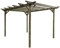 Wooden pergola kit - Sculpted design rafters (3m x 3m 4 posts, Rustic Brown)