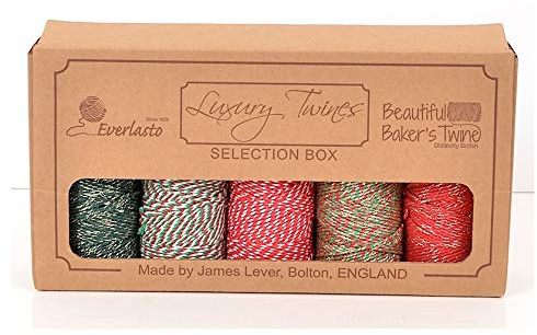 EVERLASTO LUXURY TWINE SELECTION BOXES CRAFT STRING VARIOUS COLOURWAYS (CHRISTMAS)