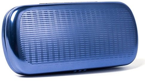 Philley Brillenetui aus Aluminium mit hartem Streifen gefüttert Metall Sonnenbrillen für Frauen&Mann(Blau)