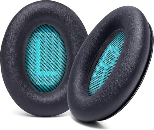 xperTEK Replacement Ear pads Cushion Cover for Bose QuietComfort QC 2 / QC15 / QC25 / QC35, AE2, AE2i, AE2w Headphones (Black (inner blue))