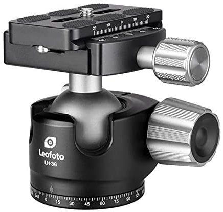Leofoto - LH-36 Ball Head with QP-70N Quick Release Plate - 360 degrees Rotatable - Universal 3/8 Tripod Screw - LH-36+QP-70N