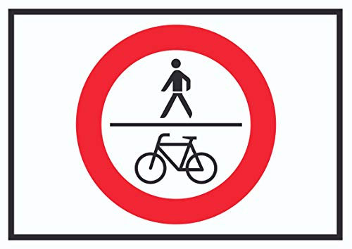 HB-Druck Für Fußgänger und Radfahrer verboten Symbol Schild A4 (210x297mm)