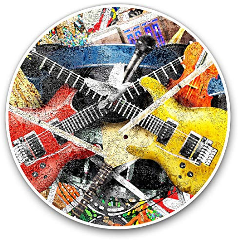 2 x 30cmVinyl Stickers - Grunge Rock Star Guitar Band Music Decals for Laptop Tablet Luggage Scrap Book Fridge #14787