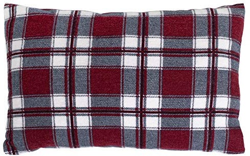 8-Kräuter Kräuterkissen 30x20cm Flanell Karo-rot + Bio-Inlett, 100% naturrein. Kissen mit den Kräutern Salbei, Anis, Kamille, Pfefferminze, Thymian, Rosmarin, Melisse, Lavendel