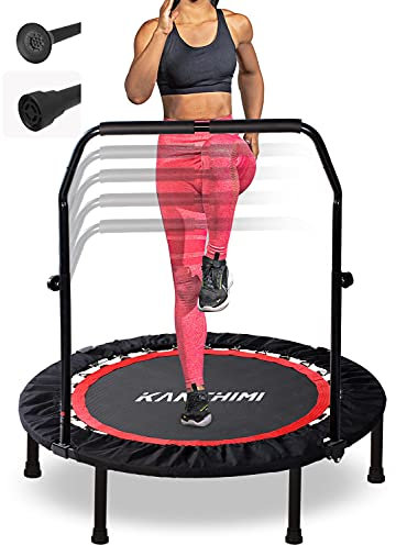 Kanchimi Faltbar Mini Fitness Indoor Exercise Workout Rebounder Sport Trampolin mit Griff (Schwarz, 40 inch(101.6 cm))