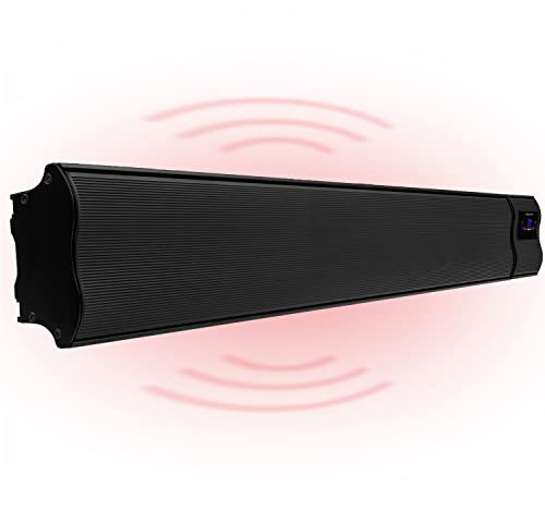 Klarstein Chauffage Electrique à Infrarouge, Chauffage de Jardin 2400W, App Smart WiFi, Télécommande, Minuterie, Affichage LED, Chauffage Exterieur Terrasse IP44, Chauffage d'Appoint Econome Sans CO2