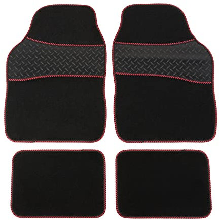 Safe Travel 27752 Universal-Automatten, robustes Gummi-Fersenpolster, rote Bindung