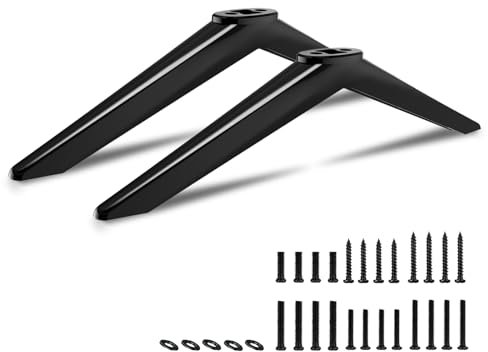 Base Stand fit for TCL Roku 28in 32in 40in 43in 49in 50in 55in 65inch Smart TV for 32S305 32S355 40S355 40S325 49S423 50S423 55S453 65S446 TV Stand Legs with Screws and Instruction