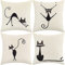 ARNTY Kissenbezug 45x45cm, Kissenhülle Boho Kissenbezüge 4er Set Dekorativ Kissenbezug für Sofa Büro Auto Schlafzimmer Zuhause Dekor (Katze-Leinen)