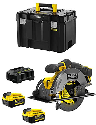 Sega Circolare STANLEY FatMax SFMCS500M2T (2 Batterie 4,0 Ah + Caricabatteria + TSTAK VI)