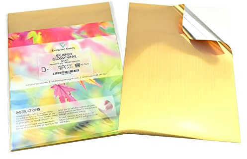 Evergreen Goods A4 Gold Wasserdicht Selbstklebend Aufkleber Vinyl, 20 Blatt | Gebürstet | Für Cricut, Silhouette & mehr geeignet | Klebrig | Bedruckbar