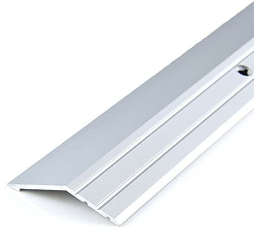 DQ-PP Ausgleichsprofil | 100cm Bodenschiene 16mm Gebohrt inkl. Schrauben | Silber | 1m Höhenausgleichsprofil | Anpassungsprofil | Aluschiene | Abschlussleiste | Klebeschiene | Übergang | Leiste