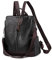 PORRASSO Damen Rucksack Anti Diebstahl Schultertasche mit Kopfhörerloch Frauen Daypack Wasserdichte PU Leder Umhängetasche Schule Arbeit Reise Rucksäcke Schwarz
