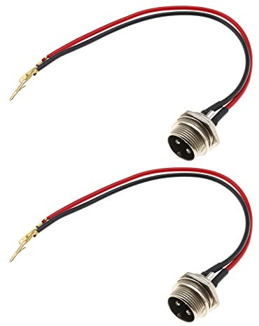 YINETTECH 2pcs Connecteur de Port de Charge Scooter Électrique Connecteur de Chargeur en Ligne à 3 Broches à 2 Fils Remplacement du Port de Charge Rond (3 Broches) Port de Charge Intelligent