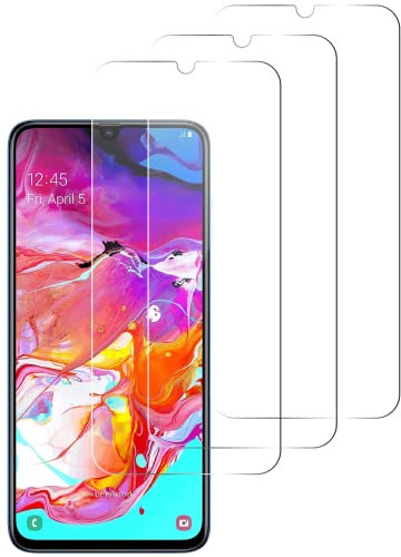 QUITECO Panzer Schutz Glas für Samsung Galaxy A70 [3 Stück] Schutzfolie Glas Display Panzerfolie Schutzglas