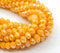120 cuentas de cristal checas de Bohemia de 4 mm, perlas checas de cristal con circonita tallada, 1 hebra (naranja opaca)