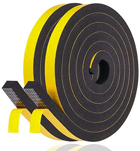 Dichtungsband Selbstklebend Fensterdichtung 12mm(B) x 10mm(D)/4m(L) Fenster Türdichtung Dichtung Schaumstoff Klebeband, Gummi-Dichtungsstreifen Schalldämmung Kollision Siegel Schwarz