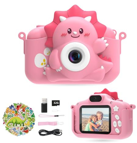 HiMont Digital Camera for Kids with 32GB TF Card, 1080P Toddler Camera & Selfie Video Camera Suitable for Birthday & Christmas Toy Gift for Kids Age 3-10 (Pink)