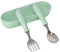 Ensemble de Couverts pour Bébé, Fourchette et Cuillère pour Bébé, Toddler Ustensiles en Acier Inoxydable, Couverts Ergonomique Enfant avec Boîte de Rangement pour Maison et Voyages (Vert)