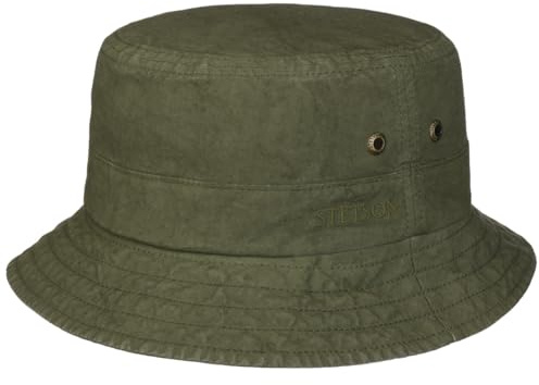 Stetson Reston Freizeithut Schlapphut UV-Schutz 40+ Packable Damen und Herren Frühling Sommer Oliv XL (60-61 cm)