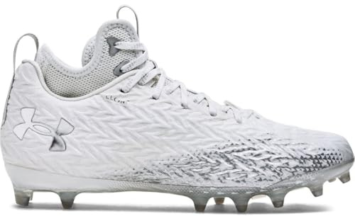 Under Armour Men's Spotlight Clone 3 Football Cleats, Weiß/Metallic-Silber, 47.5 EU