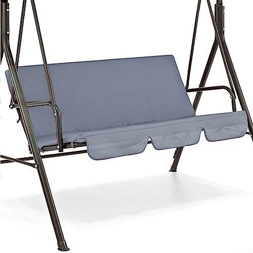 ZYWUOY Replacement Swing Seat Cover, Garden Swing Bench Replacement Cushion Cover 150cm Swing Cover Chair Waterproof Seat Pad Cover Fit for 2 and 3 Seater Swing Chairs, Gray