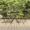 Homgoday Bistrostühle 2 STK. Bistrostuhl Klappstuhl Gartenstuhl Balkonstühle Balkonstuhl Terrassenstuhl Gartenmöbel Balkon Set Esszimmerstuhl Stühle Schwarz Poly Rattan und Stahl
