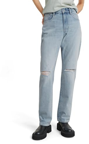 G-STAR RAW Damen Viktoria High Straight Jeans, Blau (Sun Faded Ripped Mirage Blue D23959-D499-G365), 32W / 34L