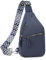 Suweir Brusttasche Damen Sling Bag Wildleder Crossbody Bag Breiter Gurt Klein Umhängetasche Stylisch Frauen Schultertaschen Sling Rucksack Geldbörse für Reisen, Radfahren, Wandern (Blau)