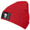 OdDdot Beanie-Mütze mit Eisbär-Aufdruck für Damen und Herren, Wintermütze, Strickmütze, Herrenmütze, randlose Mütze, Skater-Mütze, rot, One size