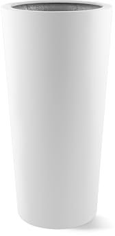 Luca Lifestyle Pflanzkübel Argento Vase Weiß Matt Rund Fiberglas *5 Jahre Garantie* - 47x47x90 cm - Premium Qualität - F546