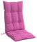 vidaXL Lot de 6 Coussins de Chaise à Dossier Haut, Galette de Siège Imperméable, Coussin d'Extérieur Anti-Glissement Jardin Terrasse, Rose Tissu Oxford