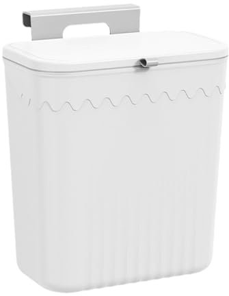 Imtrub Poubelle Suspendue avec Couvercle, Poubelle À Compost De Cuisine, Poubelles sous Évier, Comptoir, Placard en Plastique, pour Cuisine, Chambre À Coucher, Salle De Bain, Bureau, Camping-Car