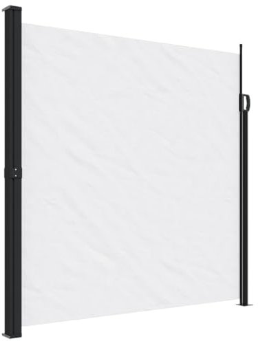 vidaXL Seitenmarkise, Sichtschutz Ausziehbar, Windschutz Sonnenschutz für Garten Balkon Terrasse, Seitenrollo Seitenwandmarkise, Weiß 200x300cm