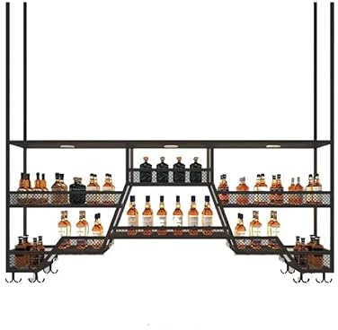 HHeaeR Wine Racks/Wine Organizer Stand Wine Rack Bar Hanging Shelf Hanging Bar Hanging Cabinet Shelf Hanging Wine Rack Decorative Display Shelf Wine Storage Shelf(300 * 30 * 86cm)
