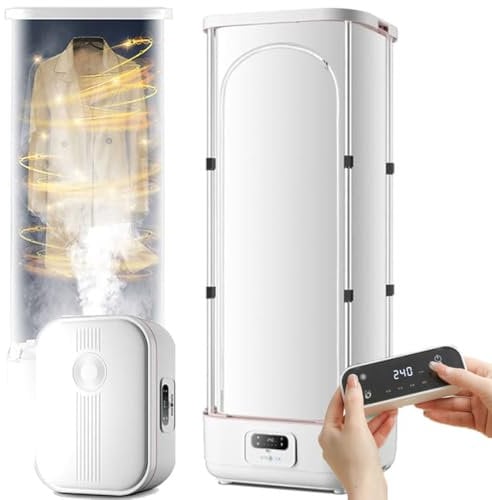 Máquina de planchado automática, plancha a vapor, vaporizador y secadora de ropa, higieniza y seca la ropa, resultados en 10 minutos, portátil, carcasa blanca