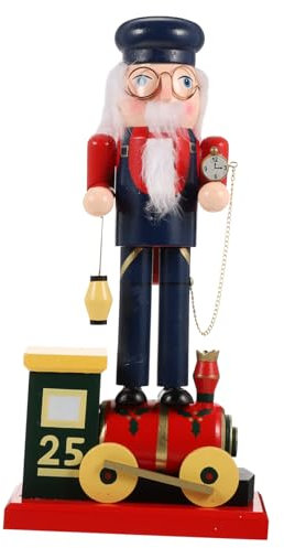 Cabilock Working Nutcracker Soldier Ornament Wooden Desktop Decor for Christmas Hand-painted Nutcracker for Festive Home Decor