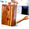 Handcrafted Olive Wood Spice Jar with Lid and Spoon | Rustic Airtight Storage Container for Salt, Sugar, Spices, and Herbs | Natural Grain Finish Eco-Friendly Kitchen Canister | 6 Tall
