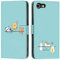 Butnyeoe Hülle für iPhone SE 2022 Klappbar, iPhone SE 2020 Handyhülle Tasche, Cute Cartoon Leder Klapphülle, Stoßfeste Schutzhülle mit Kartenfach, Flip Wallet Cover Case für iPhone 8/7, Grün
