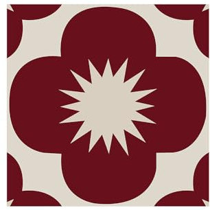 Lukery Fliesenaufkleber, 20 Stück PVC Klebefliesen Küche, Einfarbige Blumen Küchenrückwand Klebefliesen, Bodenaufkleber Fliesenaufkleber Bad für Möbel Schrank Wand (20x20cm,Rote Blume)