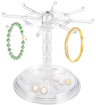Barlone Schmuckständer Kettenständer Schmuck Drehbarer, Ketten Aufbewahrung Hängend, Transparent Schmuck Ständer Schmuckbaum für Armbänder, Ringe, Ohrringe