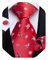 DiBanGu Mens Weihnachten Krawatte Set Lustige festliche Krawatte Gewebte Pocket Square Manschettenknöpfe Set mit Geschenkbox, Rot Weihnachtsmann und weiß Schneeflocke