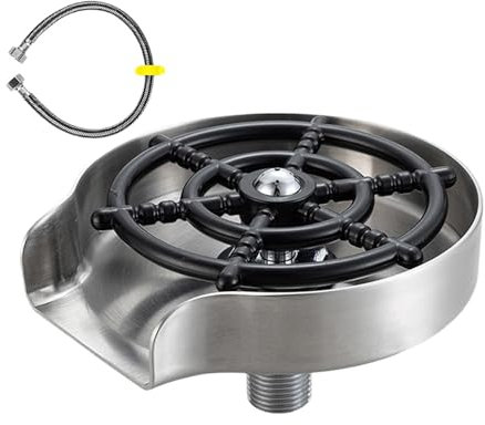 Nbbwwu Lavadora de Vasos para Fregadero, Lavadora de Vidrio para Fregadero - Potente Lavavasos para Cocina,Enjuagadora de vidrio multifuncional para fregadero de cocina, arandela de taza de acero