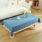 Gualiy Tischdecke Quadratisch, Tischtuch 100 x 240 Polyester Tischdecke Abwaschbar Modern Streifen mit Quasten Tischdecke für Glastisch, Blau
