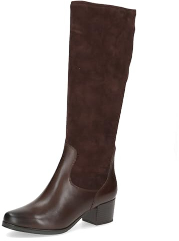 CAPRICE Damen Stiefel mit Blockabsatz Stretch-Schaft, Braun (Dk Brown Comb), 38 EU