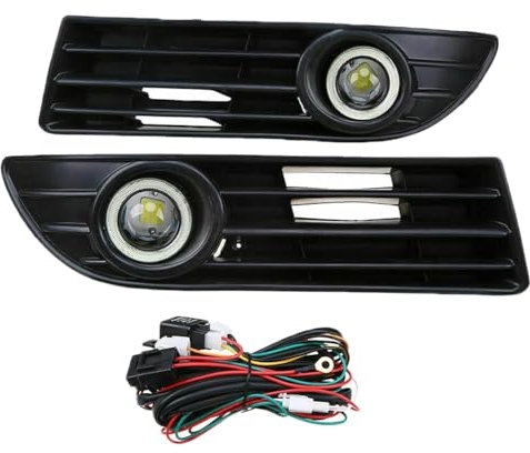 ZHOUFUDA Auto Nebelscheinwerfer Montage für VW Polo MK4 9N3 2005-2009, Auto Links Rechts Vorne Stoßstange Tagfahrlicht Nebelscheinwerfer