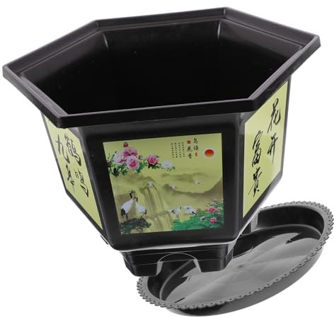 YARNOW Verdickter Sechseckiger Bonsai Pflanzkübel aus Pp Kunststoff mit Stabilem Boden Modernes Design für Wohnzimmer und Küchen Zufällige Farbe
